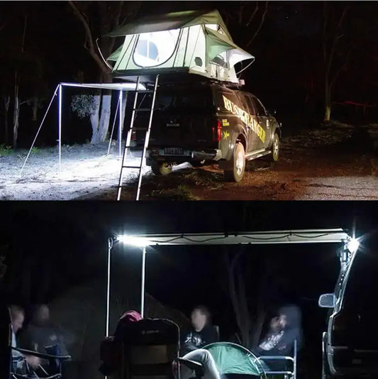 Awning 12V Dimmable LED Camping Light Rigid Strips Amber And White