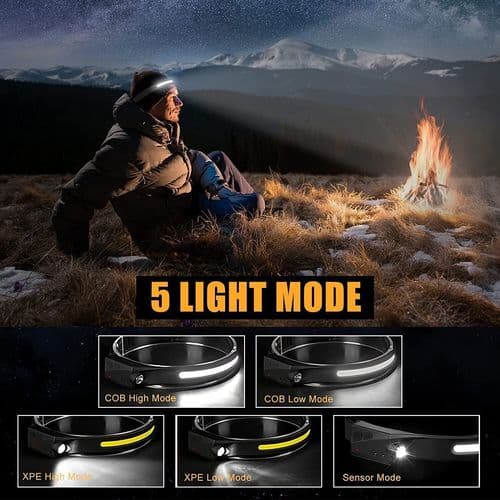 Hand wave induction Led head torch