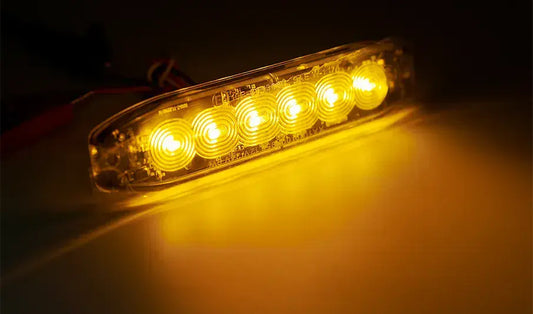 Hazard 6 LED Slimline Surface Mount Strobe Amber