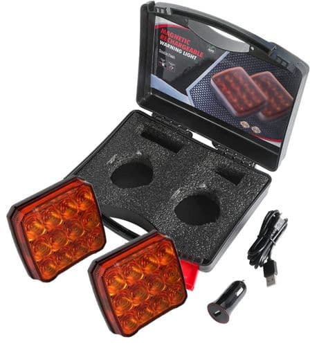 Wireless Magnetic R65 Warning Light Kit Rechargeable Amber LED