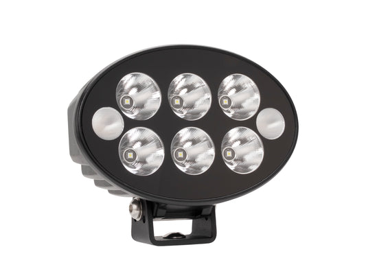 60w Oval Work Light with Amber Flashing Strobes