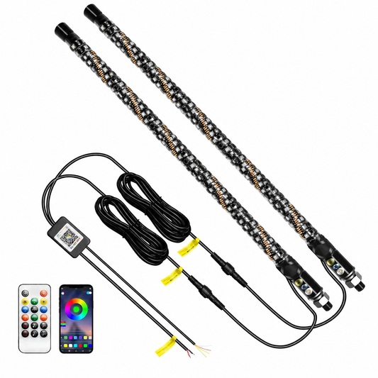 COB LED Marker Light Whip Pole 2ft – Pair