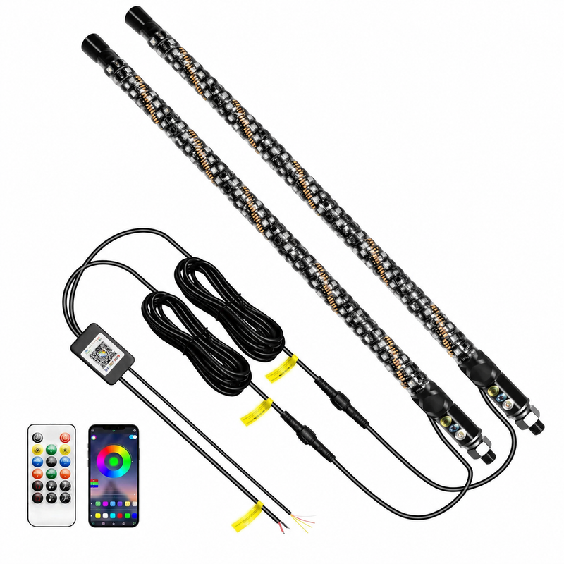 COB LED Marker Light Whip Pole 2ft – Pair