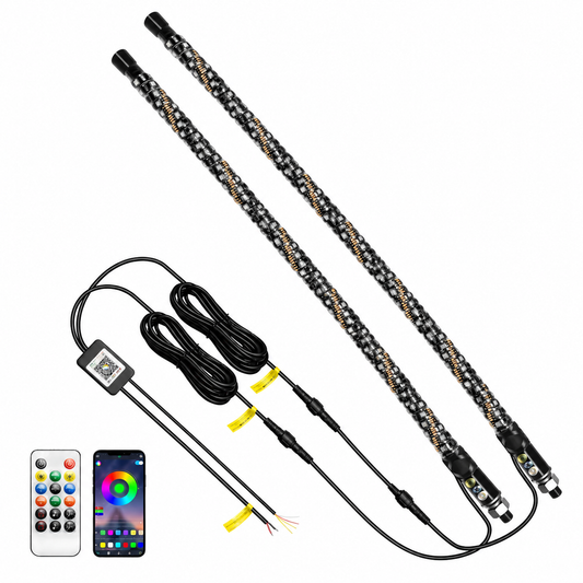 COB LED Marker Light Whip Pole 3ft – Pair