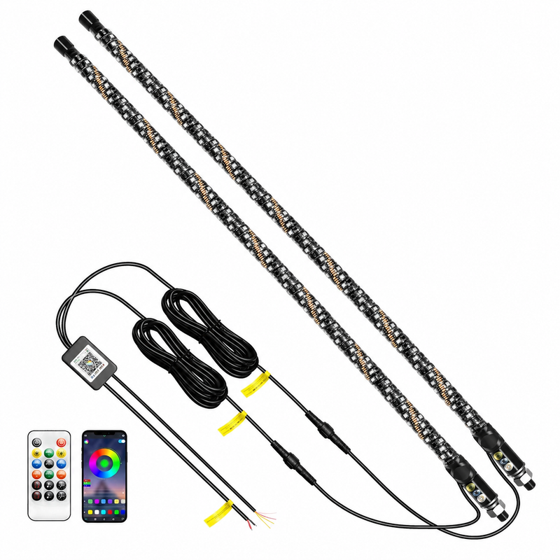 COB LED Marker Light Whip Pole 4ft – Pair