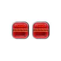 LED Square Tail Lights - Pair - 109mm x 107mm